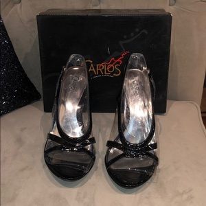 Carlos Santana Black Reptile sz 8 Heels